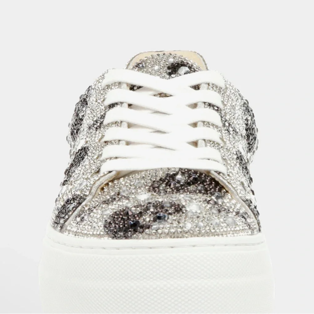 Betsey Johnson Women's Glitter Skull Sneakers - Picture 2 of 9